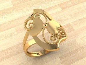 ring 54 gold fashion beauty diamond wedding jewel jewellery jewelry rings 3d print model - Mito3D