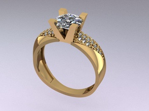 anneau de 54 m bijoux or l'anneau mode la livre sterling imprimable beauté bague en diamant mariage l'engagement joyau d'argent solitaire fiançailles cad le engagem solitair les anneaux 3d print model - Mito3D