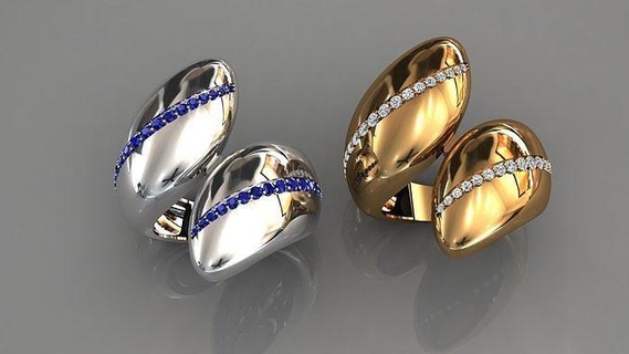 yüzük 5 takı parlıyor lüks altın yazdırılabilir yüzükler angagem mücevher elmas nişan 3d print model - Mito3D
