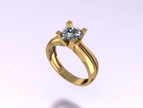 anillo de 57 m la joyería oro moda sterling imprimible y belleza diamante boda el compromiso joya plata solitaire engagem solitair los anillos 3d print model - Mito3D