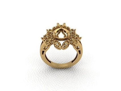 Ring 585 Gold Mode Schönheit Diamant Hochzeit Juwel Schmuck Anhänger Verlobungsring Ehe Platin druckbar Engagement Silber Feier Ringe 3d print model - Mito3D