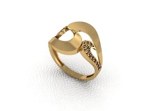 anillo 58 oro Moda belleza diamante Boda joya joyería enganchar anillos 3d print model - Mito3D