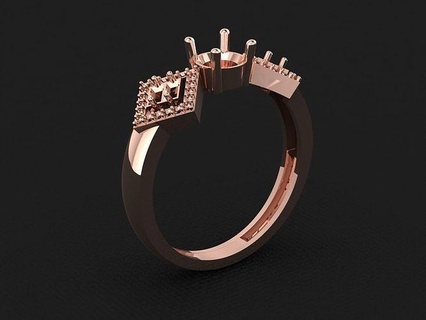 anillo 592 oro Moda belleza diamante Boda joya joyería colgante pendiente compromiso matrimonio platino imprimible plata celebracion moda anillos 3d print model - Mito3D