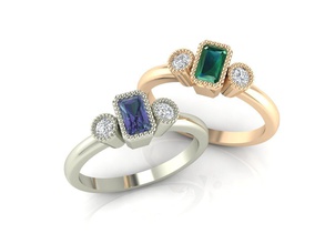 ring 59 gold silver platinum wedding jewellery jeweller models jewelry rings graff engagement gem print emerald fashion free turkish milligran 3d print model - Mito3D