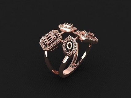 anillo 597 oro Moda belleza diamante Boda joya joyería colgante pendiente compromiso matrimonio platino imprimible plata celebracion moda anillos 3d print model - Mito3D