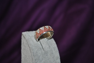 anello di 5 righe gemme gioielli moda sfocatura lusso oro d'oro argento d'argento fidanzamento diamante diamanti ruby emerald anelli 3d print model - Mito3D