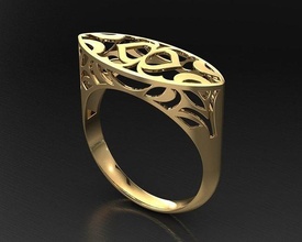 ring in 5 sizes jewelry gold printable jewel diamond wedding engagement jewellery luxury unique fashion beauty gem 3d usa europe canada rings 3d print model - Mito3D