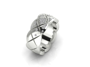 anel 60b diamantes ouro de prata jóias printable o engajamento da forma a moda casamento luxo é fácil luz marca novo coco esmagar cococrush chanel design anéis 3d print model - Mito3D