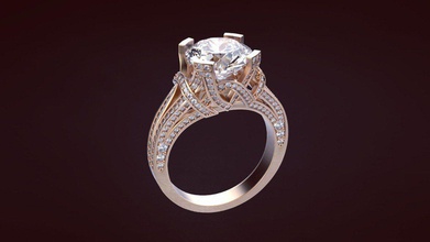 ring 61 jewelry gem silver printable diamond wedding jewel stone jewellery fashion beauty rhino sterling gemstone sapphire lady dress rings 3d print model - Mito3D
