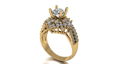 anillo 6 oro compromiso diamantes joyería joya lujo diamante anillos 3d print model - Mito3D