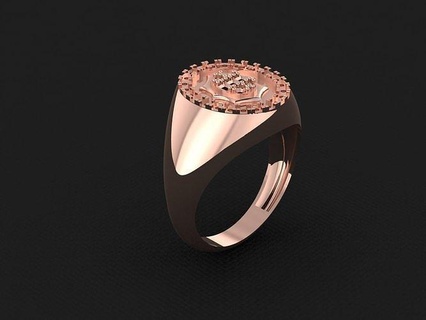 anillo 614 oro Moda belleza diamante Boda joya joyería colgante pendiente compromiso matrimonio platino imprimible plata celebracion moda anillos 3d print model - Mito3D