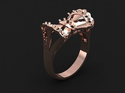 anillo 616 oro Moda belleza diamante Boda joya joyería colgante pendiente compromiso matrimonio platino imprimible plata celebracion moda anillos 3d print model - Mito3D