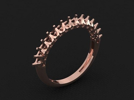 anillo 618 oro Moda belleza diamante Boda joya joyería colgante pendiente compromiso matrimonio platino imprimible plata celebracion moda anillos 3d print model - Mito3D