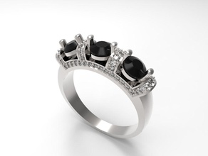 anillo de 61 brillante stl la joyería los anillos joya gem el diamante piedras preciosas las gemas diamantes platino oro joyas 3d print model - Mito3D