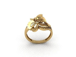 ring 6 gold blume mode schönheit diamant hochzeit juwel schmuck anhänger verlobungsring ehe platin druckbar engagement silber feier ringe 3d print model - Mito3D
