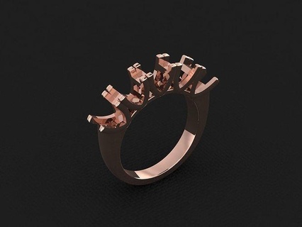 Ring 629 Gold Mode Schönheit Diamant Hochzeit Juwel Schmuck Anhänger Verlobungsring Ehe Platin druckbar Engagement Silber Feier Modering Ringe 3d print model - Mito3D
