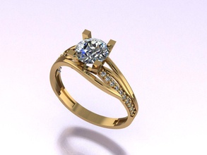 anneau de 62 m bijoux or l'anneau mode la livre sterling imprimable beauté bague en diamant mariage l'engagement gem le platine joyau brillant fiançailles l'habillement d'argent les anneaux 3d print model - Mito3D