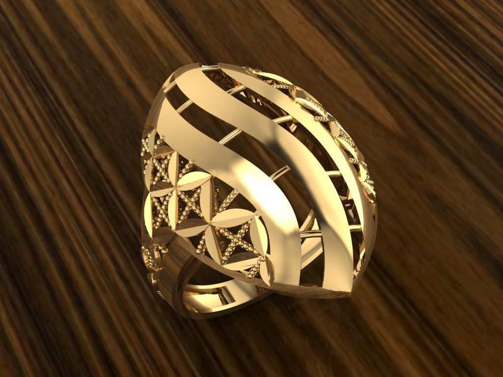 ring 63 gold fashion beauty diamond wedding jewel jewellery jewelry rings 3D print model - Mito3D