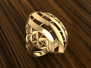 ring 63 gold fashion beauty diamond wedding jewel jewellery jewelry rings 3d print model - Mito3D