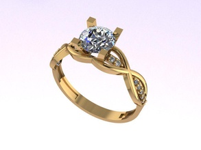 anneau de 63 mètres bijoux or l'anneau mode la livre sterling imprimable beauté bague en diamant mariage l'engagement joyau solitaire le platine gem fiançailles cad engagem les anneaux 3d print model - Mito3D