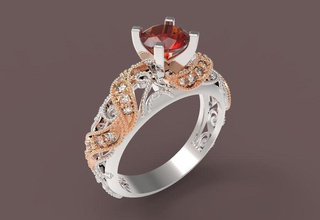 bague 63 bijoux de l'anneau 3d imprimable modèle or d'argent gem le diamant joyau brillant en les anneaux 3d print model - Mito3D
