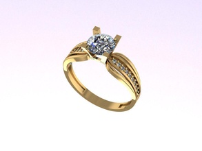 anillo de 64 m la joyería oro moda sterling imprimible y belleza diamante boda el compromiso gem plata joya brillante prendas vestir zafiro los anillos 3d print model - Mito3D