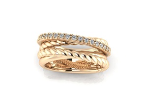 anel 65 davi yurman linha diamantes anéis ouro novo estilo copiar jóia jóias de casamento o engajamento a moda prata printable acessório brilhando 3d print model - Mito3D