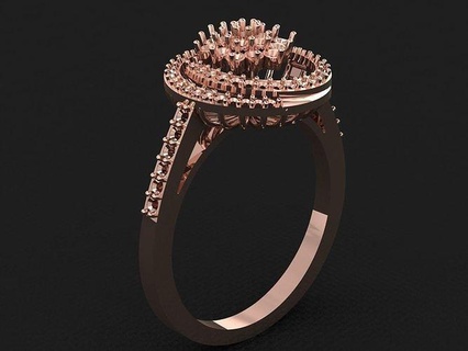 anillo 652 oro Moda belleza diamante Boda joya joyería colgante pendiente compromiso matrimonio platino imprimible plata celebracion moda anillos 3d print model - Mito3D