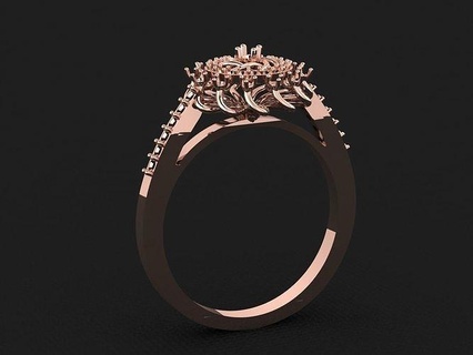 anillo 655 oro Moda belleza diamante Boda joya joyería colgante pendiente compromiso matrimonio platino imprimible plata celebracion moda anillos 3d print model - Mito3D