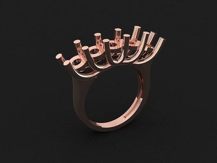 anillo 658 oro Moda belleza diamante Boda joya joyería colgante pendiente compromiso matrimonio platino imprimible plata celebracion moda anillos 3d print model - Mito3D