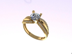 anel de 65 m jóias ouro da forma sterling printable moda beleza diamante casamento o engajamento jóia solitaire pedra vintag noivado cad engagem anéis 3d print model - Mito3D