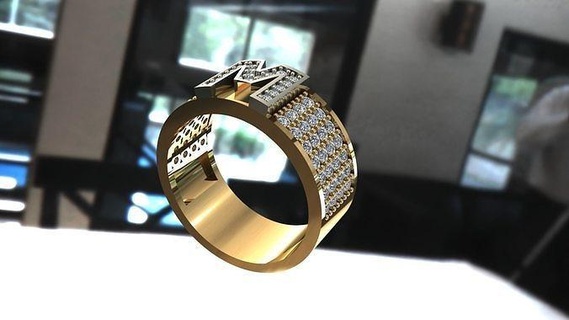 Ring 66 Schmuck Diamant druckbar Sterling Platin Silber Ringe 3d print model - Mito3D