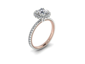 ring 66 gold silver jewellery jewelry printable engagement fashion wedding luxury brand diamond gem stone big rings band verragio 3d print model - Mito3D