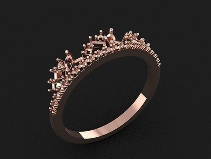 Ring 667 Gold Mode Schönheit Diamant Hochzeit Juwel Schmuck Anhänger Verlobungsring Ehe Platin druckbar Engagement Silber Feier Modering Ringe 3d print model - Mito3D