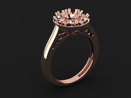 bague 669 or mode beauté diamant mariage bijou bijoux pendentif fiançailles platine imprimable engagement argent gemme fête anneaux 3d print model - Mito3D