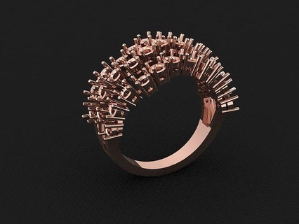 anillo 670 oro Moda belleza diamante Boda joya joyería colgante pendiente compromiso matrimonio platino imprimible plata celebracion moda anillos 3d print model - Mito3D