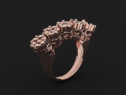 anillo 680 oro Moda belleza diamante Boda joya joyería colgante pendiente compromiso matrimonio platino imprimible plata celebracion moda anillos 3d print model - Mito3D