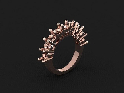 anillo 687 oro Moda belleza diamante Boda joya joyería colgante pendiente compromiso matrimonio platino imprimible plata celebracion moda anillos 3d print model - Mito3D