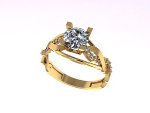 anello di 68 m gioielli oro moda la sterlina stampabile e bellezza diamanti matrimonio nozze fidanzamento gemma argento gioiello brillante collana zaffiro abbigliamento anelli 3d print model - Mito3D