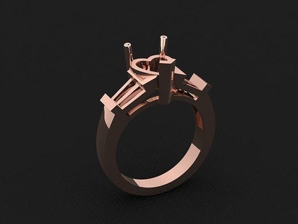 bague 692 or mode beauté diamant mariage bijou bijoux pendentif fiançailles platine imprimable engagement argent gemme fête anneaux 3d print model - Mito3D