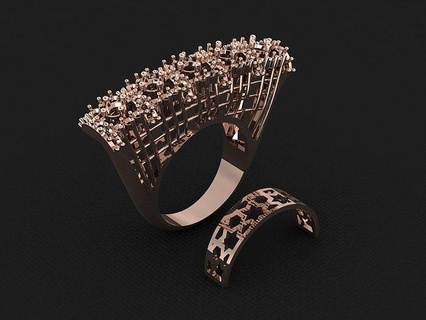 Ring 702 Gold Mode Schönheit Diamant Hochzeit Juwel Schmuck Anhänger Verlobungsring Ehe Platin druckbar Engagement Silber Feier Modering Ringe 3d print model - Mito3D