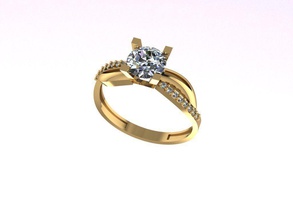 anneau de 70 m bijoux or l'anneau mode la livre sterling imprimable beauté bague en diamant mariage l'engagement gem le platine d'argent brillant fiançailles saphir l'habillement les anneaux 3d print model - Mito3D