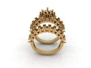 Ring 71 Gold Mode Schönheit Diamant Hochzeit Juwel Schmuck Anhänger Verlobungsring Ehe Platin druckbar Engagement Silber Feier 3d print model - Mito3D