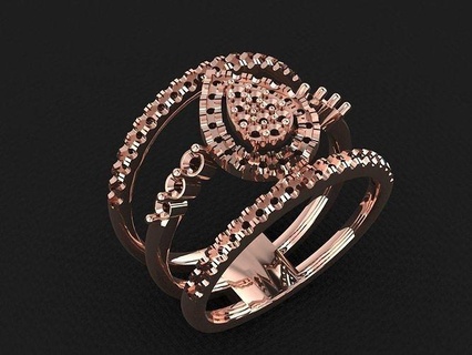 Ring 711 Gold Mode Schönheit Diamant Hochzeit Juwel Schmuck Anhänger Verlobungsring Ehe Platin druckbar Engagement Silber Feier Modering Ringe 3d print model - Mito3D