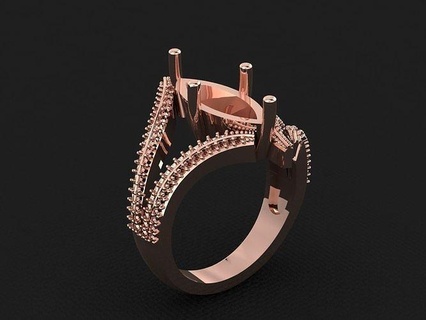 anillo 722 oro Moda belleza diamante Boda joya joyería colgante pendiente compromiso matrimonio platino imprimible plata celebracion moda anillos 3d print model - Mito3D
