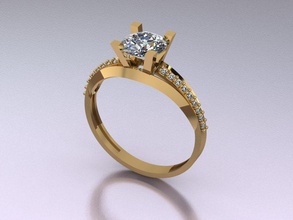 anel de 72 m jóias ouro da forma sterling printable moda beleza diamante casamento o engajamento jóia prata solitaire noivado cad engagem solitair anéis 3d print model - Mito3D