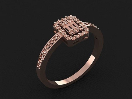 anillo 733 oro Moda belleza diamante Boda joya joyería colgante pendiente compromiso matrimonio platino imprimible plata celebracion moda anillos 3d print model - Mito3D