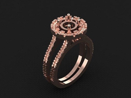 anillo 743 oro Moda belleza diamante Boda joya joyería colgante pendiente compromiso matrimonio platino imprimible plata celebracion moda anillos 3d print model - Mito3D