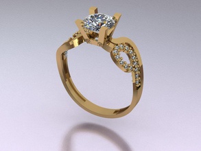 bague 74 or mode sterling imprimable beauté diamant mariage engagement bijoux gemme argent brillant bijou vêtements saphir anneaux 3d print model - Mito3D