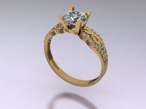 anneau de 75 mètres bijoux or l'anneau mode la livre sterling imprimable beauté bague en diamant mariage l'engagement joyau solitaire vintag le cad fiançailles engagem solitair les anneaux 3d print model - Mito3D